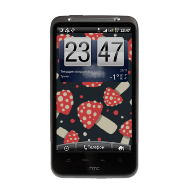 Паттерн с красными мухоморами на темном фоне - Виниловые наклейки на HTC Desire HD - купить в Москве, страница 23