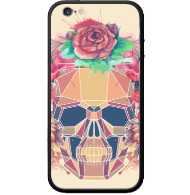 Polygonal human skull and watercolor wreath.Los muertos. - Виниловые наклейки на Бампер на iPhone 6 - купить в Москве, страница 12