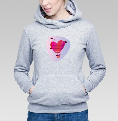 Looking for love... / В поисках любви..., Толстовка Женская серый меланж 340гр, утепленная