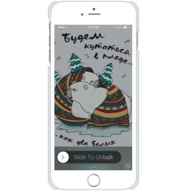 Теплый уютный плед с рисунком Белых Медведей - Чехол матовый для iPhone 6 plus купить