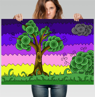 Doodle Sunset / Дудл закат - Магазин футболок lw_pattern - Дизайнерские принты
