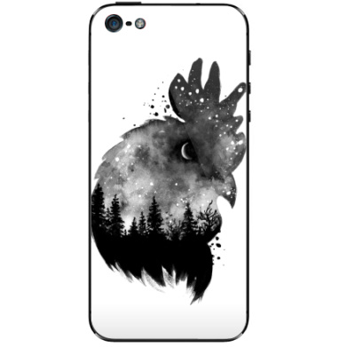 Петух ночи с лесом и звездным небом - Виниловые наклейки на iPhone 5 - купить в Москве, страница 25