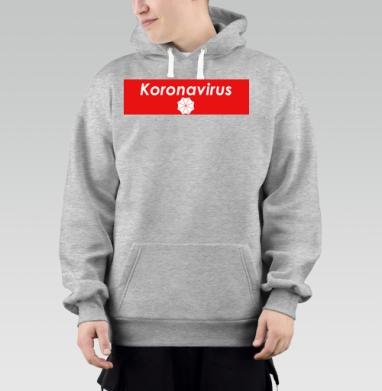 Красный логотип вируса Коронавирус 2 0, Толстовка Mjhigh–Mel, утепленная
