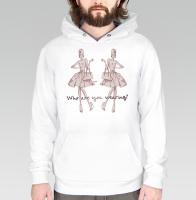 Who are you wearing? / Кто на тебе?, Толстовка белая Regular, утепленная