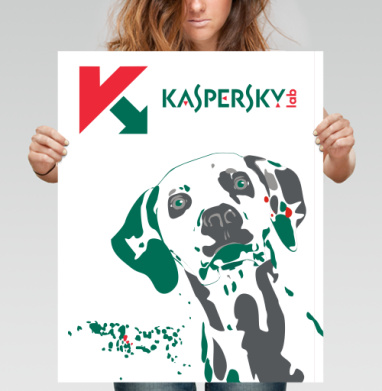Стилизованный портрет собаки Kaspersky – защита и надежность - Магазин футболок demonwa - Дизайнерские принты