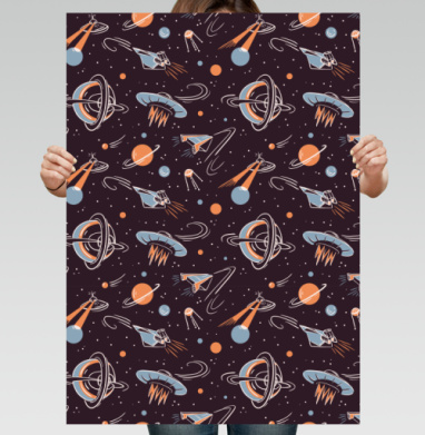 Ретро-футуристичная иллюстрация космоса и кораблей - Designed by Alenka Karabanova 