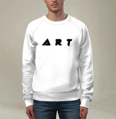 Черная надпись на белом фоне ART – Арт на белом фоне, Свитшот мужской 3D