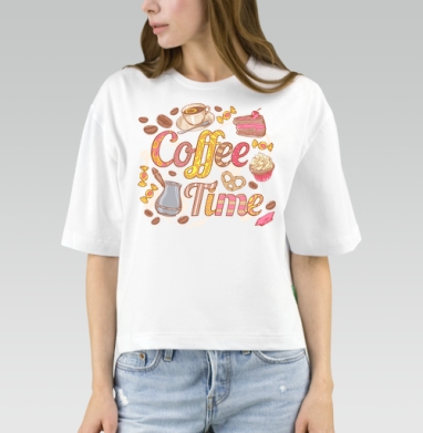 Coffee Time / Время кофе, Футболка женская оверсайз Mido