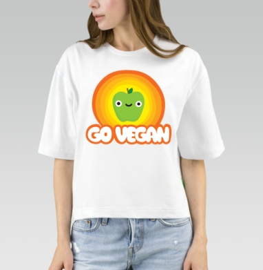 GO VEGAN! / Стань веганом!, Футболка женская оверсайз Mido