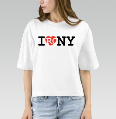 Смелая графическая интерпретация городской иронии в слове IRONY Ирония, Футболка женская оверсайз Mido