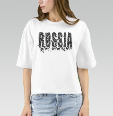 Sunflower Seeds / Семечки складывают слово RUSSIA MADE IN RUSSIA, Футболка женская оверсайз Mido