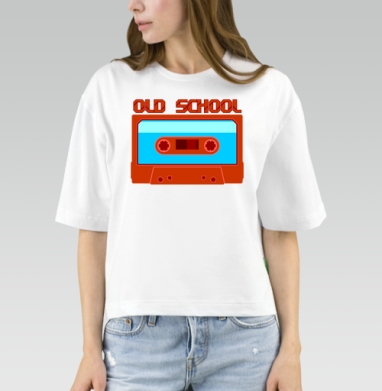 Яркая ретро аудиокассета OLD SCHOOL – стиль и ностальгия, Футболка женская оверсайз Mido