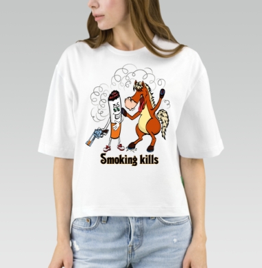 Smoking kills / Курение убивает, Футболка женская оверсайз Mido