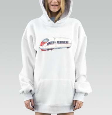 Высокоскоростной электропоезд Сапсан для современной транспортировки, Hoodie Mjhigh Dig, оверсайз, утепленная