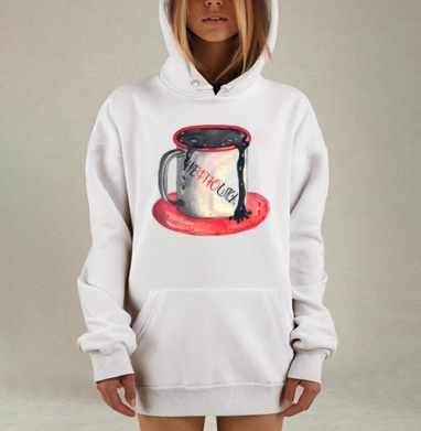 Чашка с нефтью поток роскоши оригинальность меркнет обычным, Hoodie Mjhigh Dig, оверсайз, утепленная