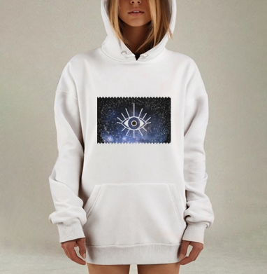 Глаза космоса внутренний взгляд глубокий смысл, Hoodie Mjhigh Dig, оверсайз, утепленная