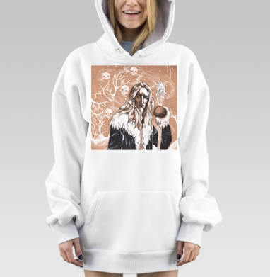 Мрачный Карачун со посохом вместо Деда Мороза, Hoodie Mjhigh Dig, оверсайз, утепленная