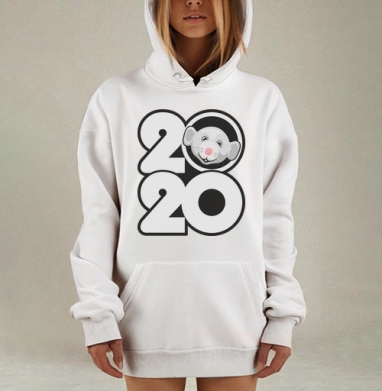Белая Металлическая Крыса 2020 года, Hoodie Mjhigh Dig, оверсайз, утепленная