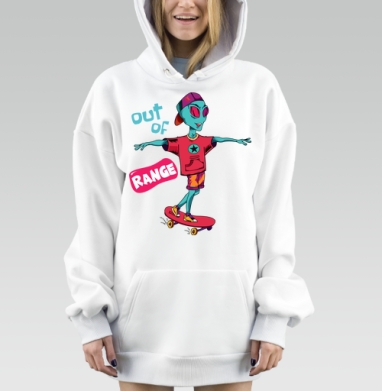 Яркий драгоценный пришелец балансирует на скейтборде вне диапазона, Hoodie Mjhigh Dig, оверсайз, утепленная