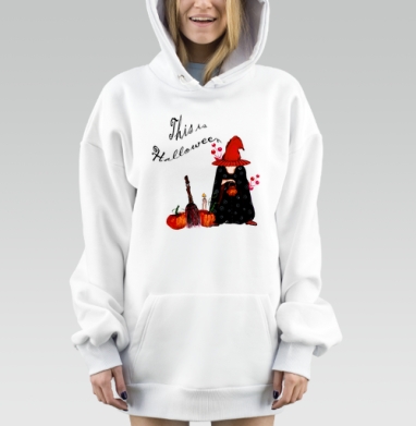 Осенний праздник фэнтези маленький персонаж с фонарём, Hoodie Mjhigh Dig, оверсайз, утепленная