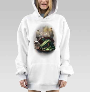 Крокодил из люка., Hoodie Mjhigh Dig, оверсайз, утепленная