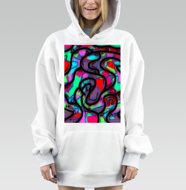 Река красок, Hoodie Mjhigh Dig, оверсайз, утепленная