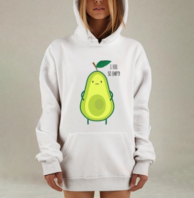 Грустный авокадо, Hoodie Mjhigh Dig, оверсайз, утепленная