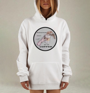 Кофе и девушки, Hoodie Mjhigh Dig, оверсайз, утепленная