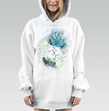 Нежность и гармония в объятиях любви, Hoodie Mjhigh Dig, оверсайз, утепленная