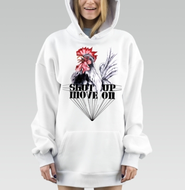 Символ нового года Петух с мотивирующей надписью, Hoodie Mjhigh Dig, оверсайз, утепленная