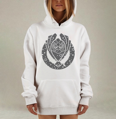 Звездная сова серый, Hoodie Mjhigh Dig, оверсайз, утепленная