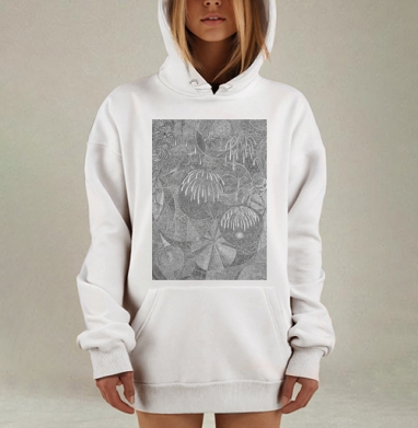 Мистерия космических точек и линий, Hoodie Mjhigh Dig, оверсайз, утепленная