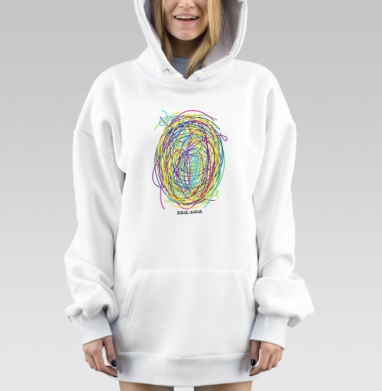Вихрь красок и света: абстрактная энергия, Hoodie Mjhigh Dig, оверсайз, утепленная