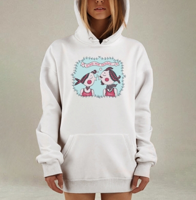 Люби меня нежно, Hoodie Mjhigh Dig, оверсайз, утепленная