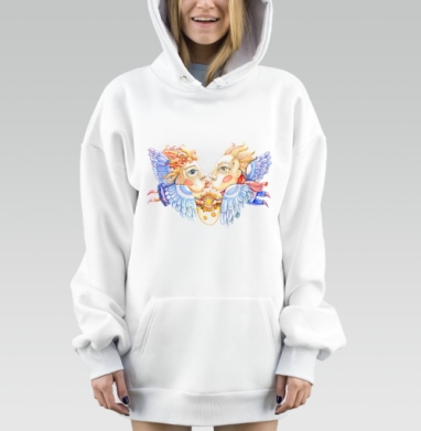 Любовь объединяет, Hoodie Mjhigh Dig, оверсайз, утепленная