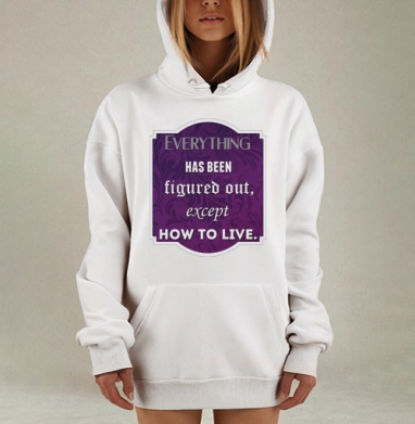 Декоративная табличка с философской цитатой в фиолетовом стиле, Hoodie Mjhigh Dig, оверсайз, утепленная
