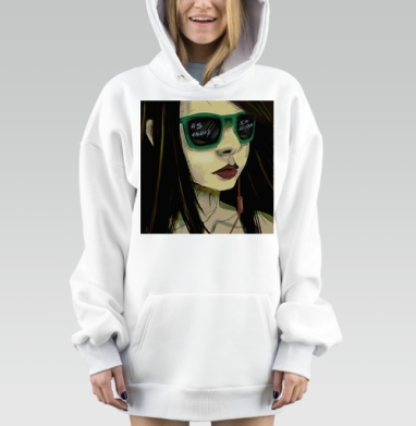 Солнцезащитные очки с философской надписью и зеленой оправой, Hoodie Mjhigh Dig, оверсайз, утепленная