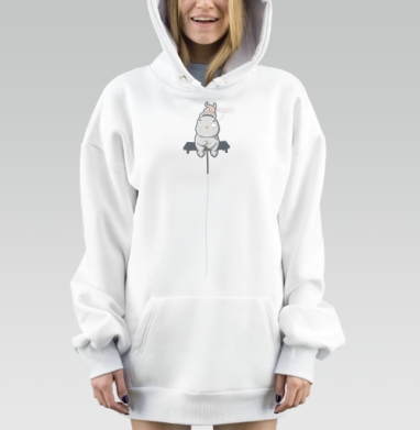 Серый кролик у воды ловит мечту о моркови / CARROT МОРКОВЬ КРОЛИК, Hoodie Mjhigh Dig, оверсайз, утепленная