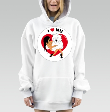 I love nu / Я люблю ню, Hoodie Mjhigh Dig, оверсайз, утепленная