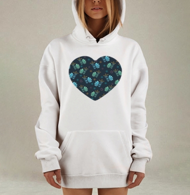Подушка сердце с королевскими птицами, Hoodie Mjhigh Dig, оверсайз, утепленная