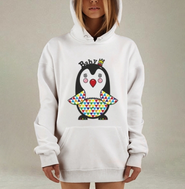 Пингвиненок, Hoodie Mjhigh Dig, оверсайз, утепленная