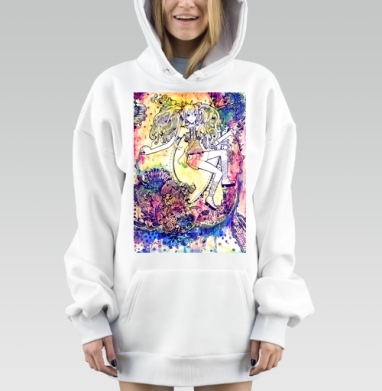 Девочка в калейдоскопе снов и фантазий, Hoodie Mjhigh Dig, оверсайз, утепленная