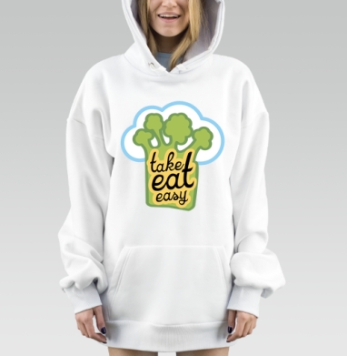 take eat easy / Ешь легко, Hoodie Mjhigh Dig, оверсайз, утепленная