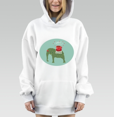 Tea elephant / Чайный слон, Hoodie Mjhigh Dig, оверсайз, утепленная