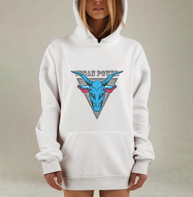Vegan Power / Сила вегана, Hoodie Mjhigh Dig, оверсайз, утепленная