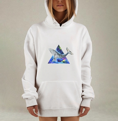 Кит в космосе бесконечность разума мира, Hoodie Mjhigh Dig, оверсайз, утепленная