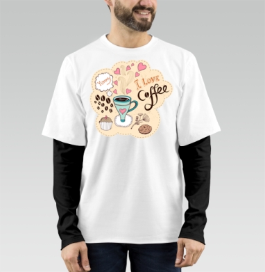 I love coffee / Я люблю кофе, Футболка мужская лонгслив OneOne