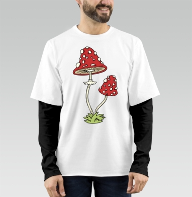 Mushrooms Грибочки, Футболка мужская лонгслив OneOne