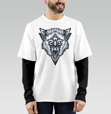 Wolf / Волк, Футболка мужская лонгслив OneOne