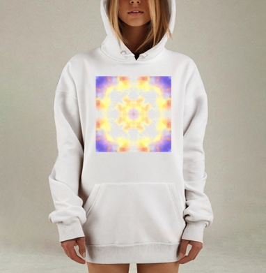 Сияющее духовное просветление в нежных пастельных тонах, Hoodie Mjhigh Dig, оверсайз, утепленная